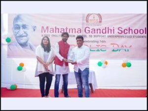 Mahatma Gandhi School Celebrates 74th Republic Day with BlueFlame Labs Chairman, Gaurav Sengupta, raising the National Flag