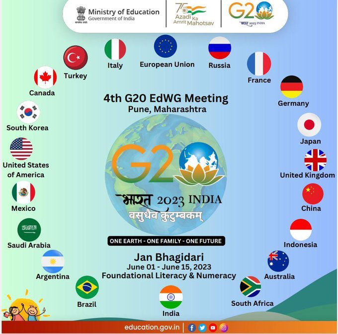 Ministry of Education organising Janbhagidari events across the country in run up to G20 4th Education Working Group meeting at Pune