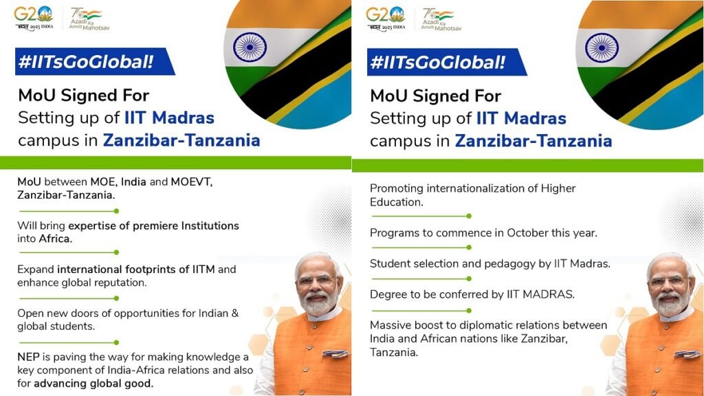 MoU for setting up of campus of IIT Madras in Zanzibar- Tanzania signed; First ever IIT campus to be set up outside India