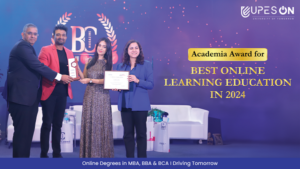 UPES ON Honoured with the Prestigious 'Academia Award for Best Online Learning Education in 2024'