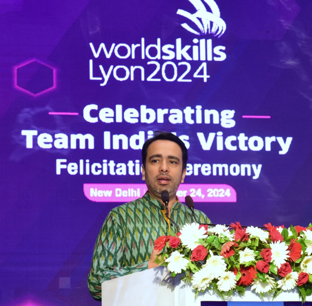 Minister Of Skill Development and Entrepreneurship (MSDE), Jayant Chaudhary Felicitates WorldSkills 2024 Winners