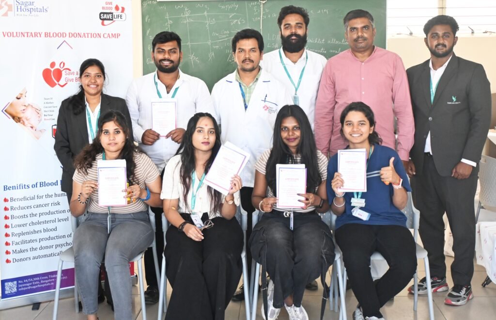CMR University Hosts Successful Blood Donation Camp in Collaboration with Rotaract Club and Sagar Hospitals