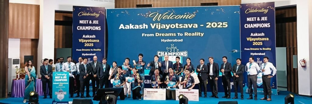 Aakash Educational Services Limited Felicitates NEET UG 2025, JEE Main and Advanced 2025 Toppers from Hyderabad at Champions of Aakash Event