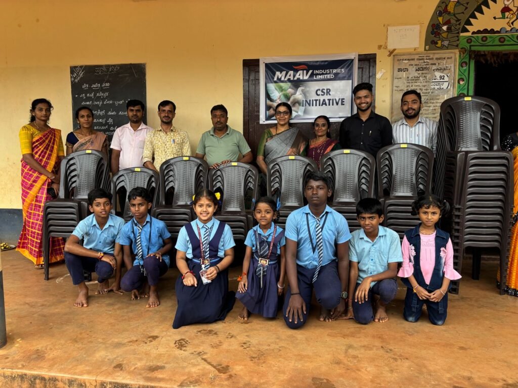 Maav Industries Ltd Donates 50 Recycled Plastic Chairs toKakke Padavu Government School under CSR Initiative