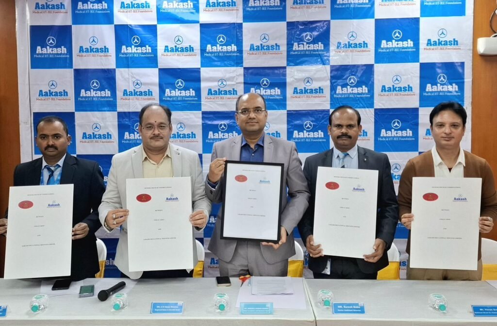 Aakash Educational Services Limited (AESL) Signs MoU with Indian Army to Support Personneland Their Families